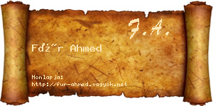 Für Ahmed névjegykártya